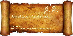 Jakatics Palóma névjegykártya